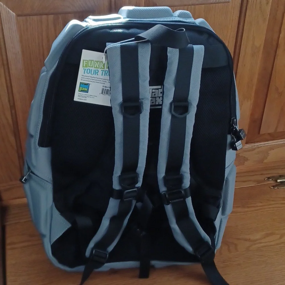 Modern Geometric Molded Backpack - Light Gray